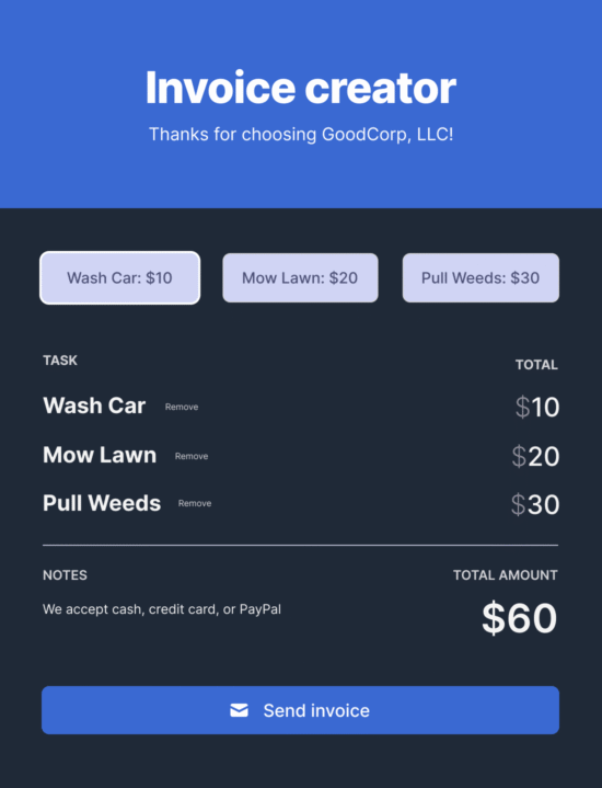 App de création facture