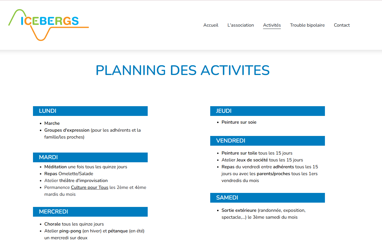 Site web association pour le trouble bipolaire